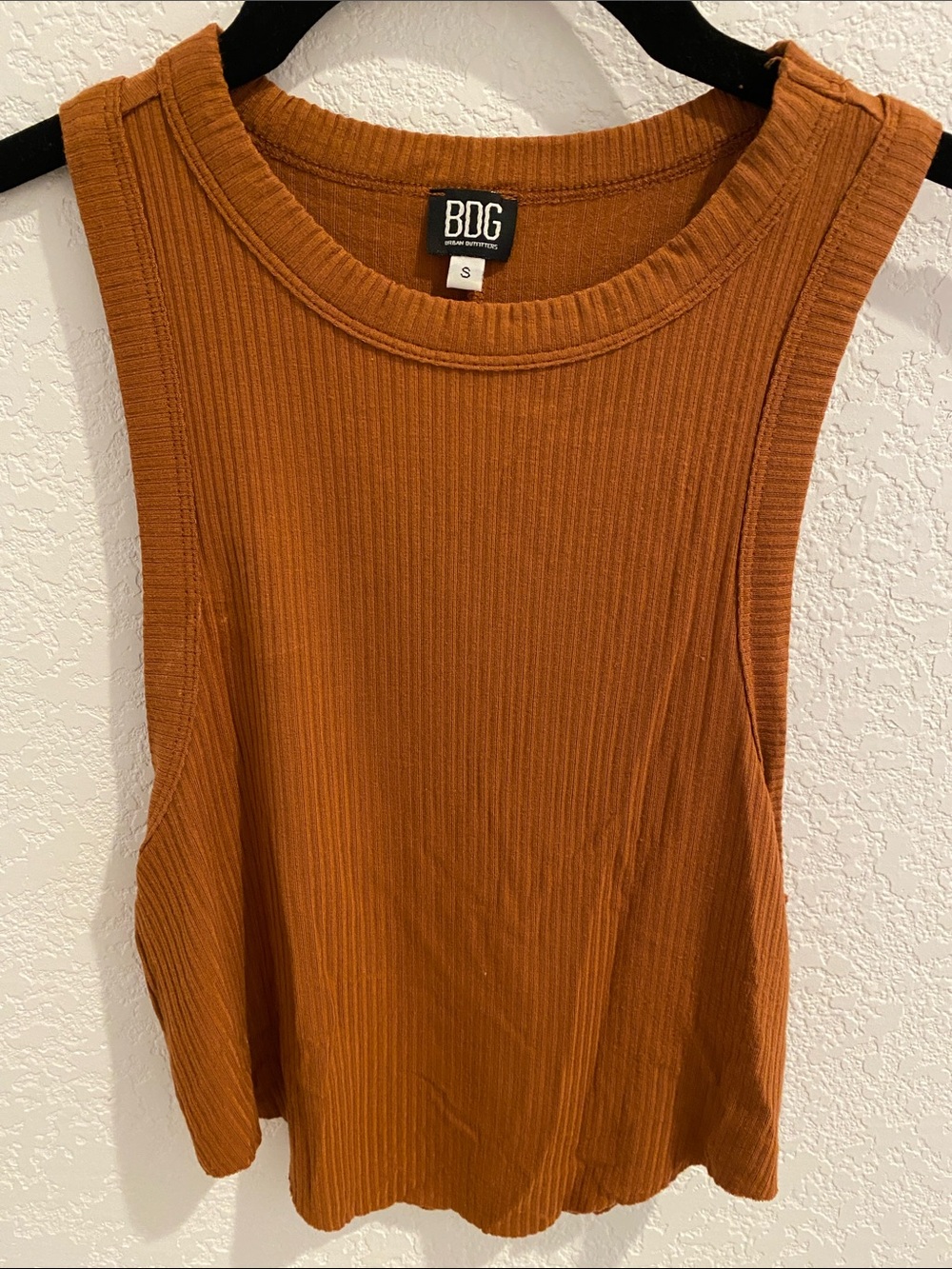 BDG Ribbed Tank Top in Burnt Orange